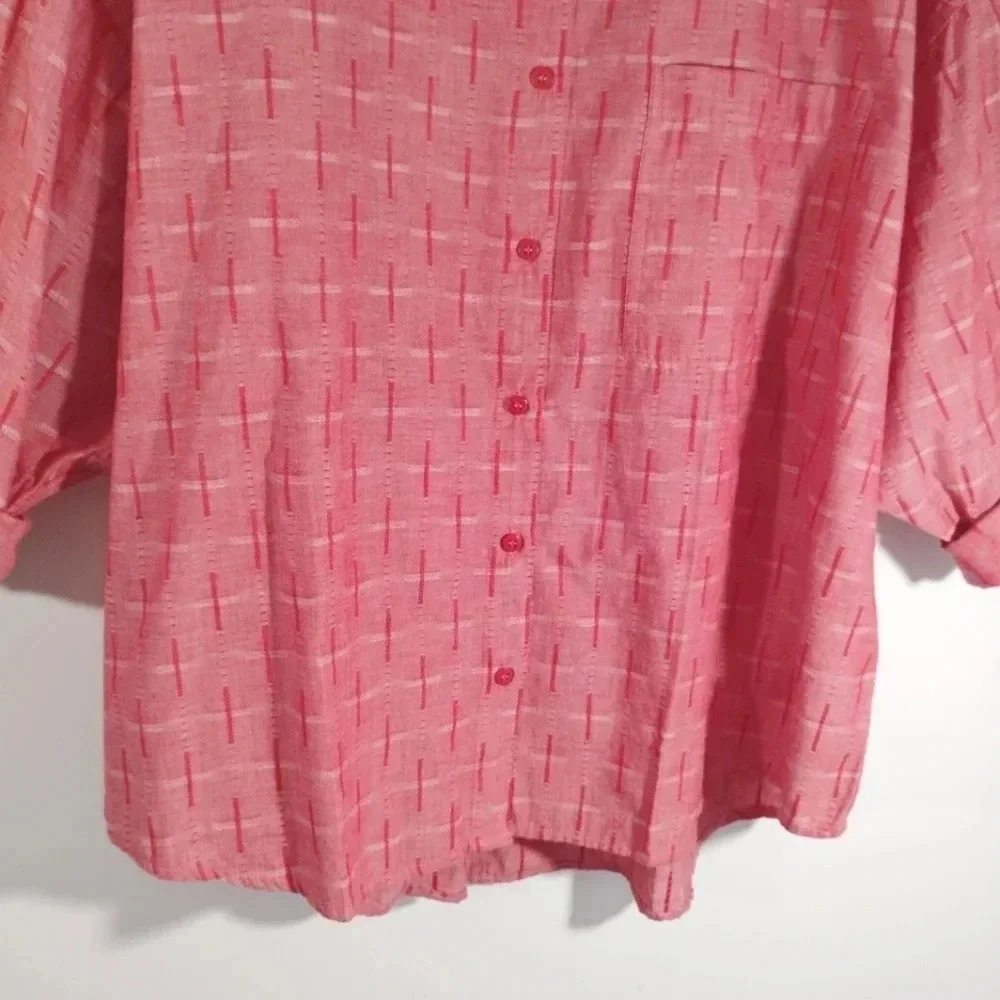 Vintage Gitano Button Down Shirt 100% Cotton Roll Tab Sleeve 24 44 Camp 24W - Picture 8 of 12